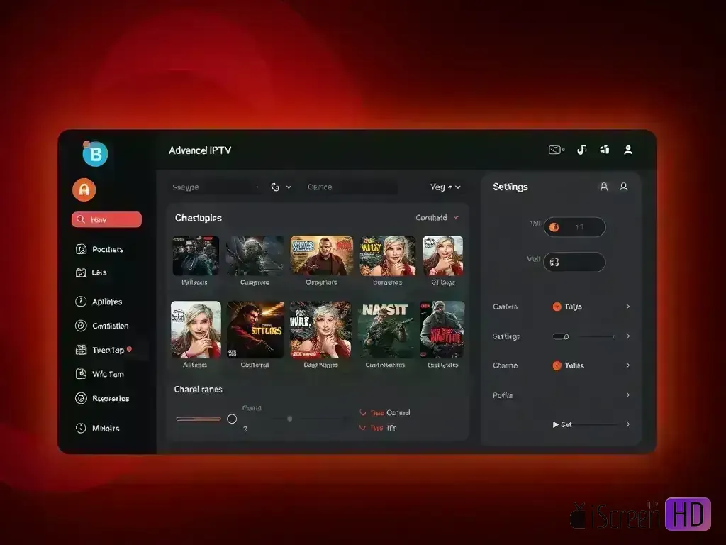 Dashboard showing iScreenHD IPTV advanced features