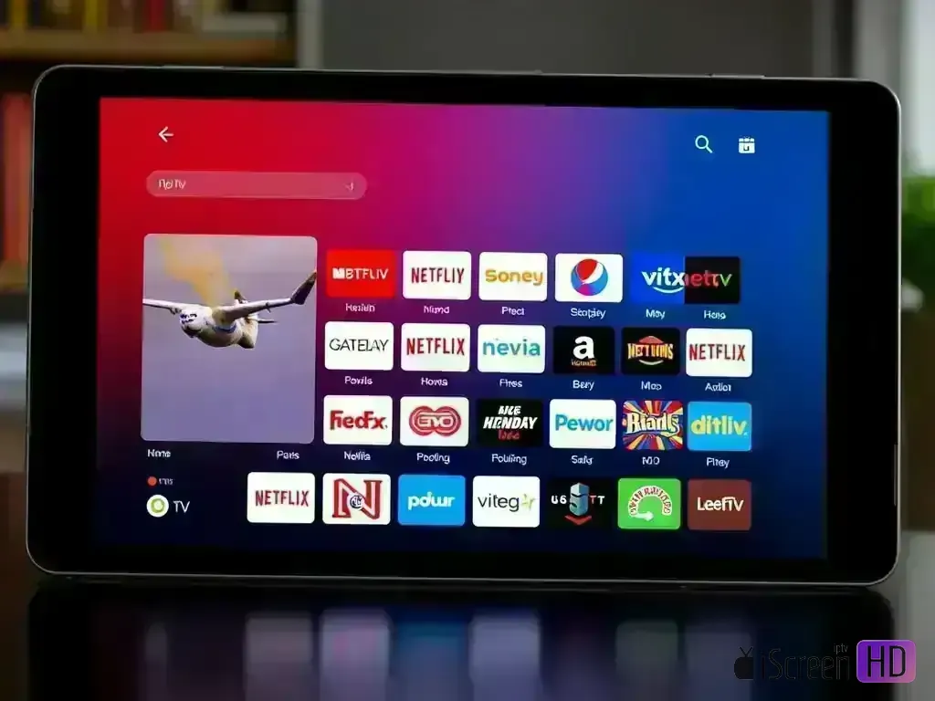 Modern IPTV app interface on Android TV screen