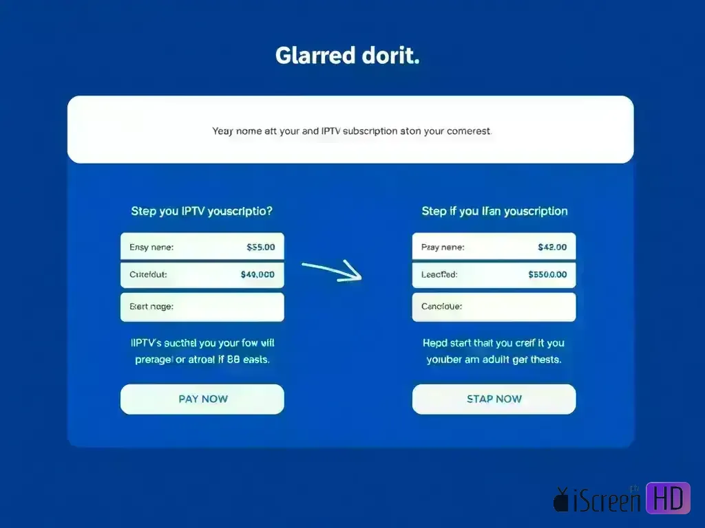Step-by-step checkout process for iScreenHD IPTV payment