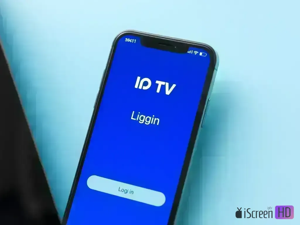 Mobile app login screen on smartphone