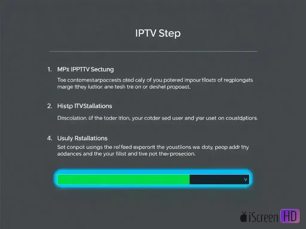 Step-by-step setup process for iScreenHD IPTV