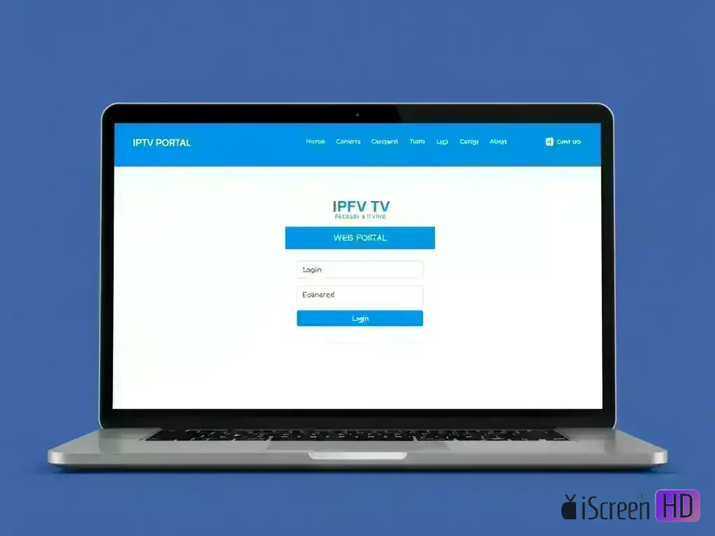 iScreenHD IPTV web portal login interface